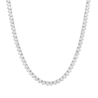 Colar Riviera zircônia 3 garras 4 mm 42 cm Prata 925 Ródio