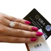 Anel Oval com X lateral Moissanite 2 Ct Prata 925 Ródio