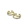 Brinco Argola Duplo 24/29mm Prata 925 Ouro 18K