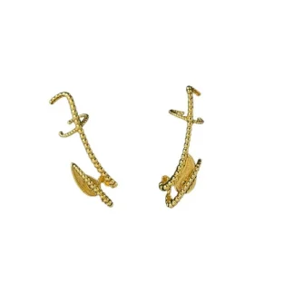 Brinco Ear cuff Prata 925 Ouro 18 k
