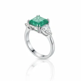 Anel Quadrado turmalina fusion gota zircônia Prata 925 Ródio