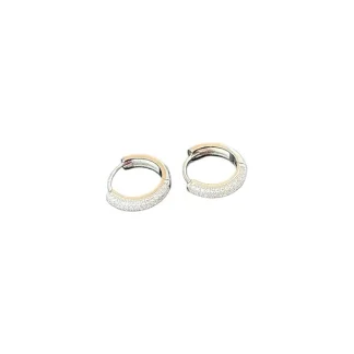 Brinco Argola zircônia fino G Prata 925 Ródio