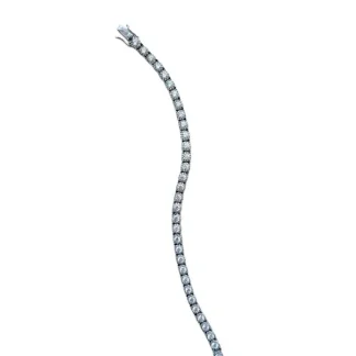Pulseira Riviera zircônia Flor pequena 17 cm Prata 925 Ródio