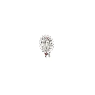 Pingente PIN cruz zircônia Prata 925 Ródio