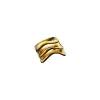 Anel 3 aros Prata 925 Ouro 18 k