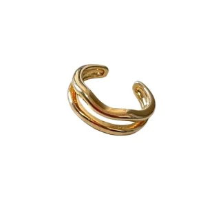Piercing Fino dois fios Prata 925 Ouro18k