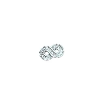 Pingente PIN infinito zircônia baguete Prata 925 Ródio
