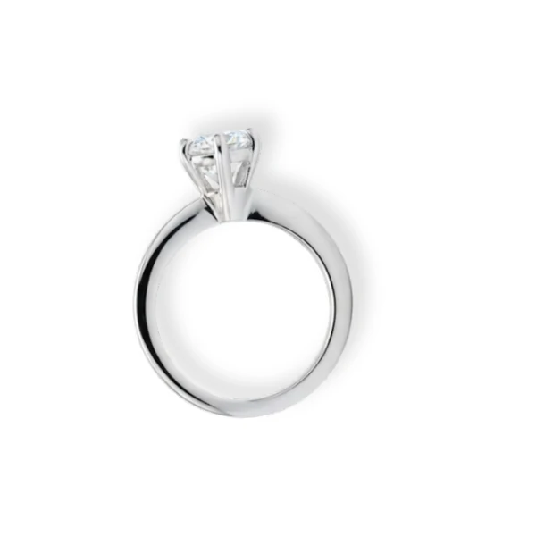 Anel Solitário zircônia 7 mm Prata 925 Ródio, Bottega D'Oro