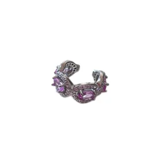 Piercing Fake Topázio Rosa fusion prata 925 Ródio