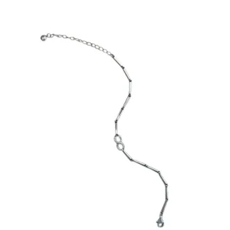 Pulseira Infinito P Zircônia 17 cm com alongador Prata 925 Ródio