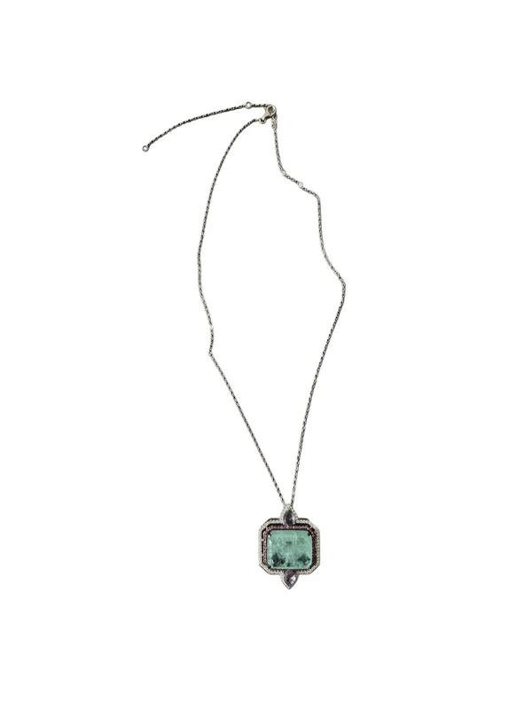 Colar Turmalina fusion Zircônia Prata 925 Ródio, Bottega D'Oro