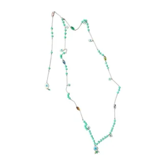 Colar Olho Grego Colors Longo Prata 925 Ródio