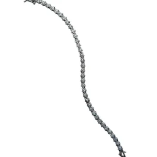 Pulseira Riviera flor zircônia 17 cm Prata 925 com Ródio