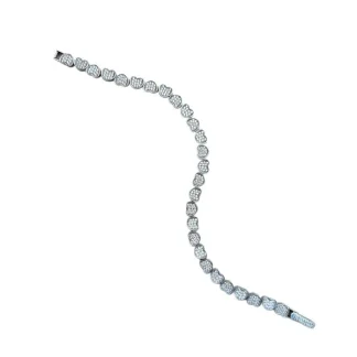 Pulseira Riviera coração zircônia 17 cm Prata 925 Ródio