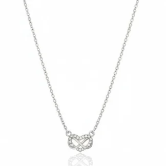Colar coração cravejado zircônia infinito Prata 925 Ródio