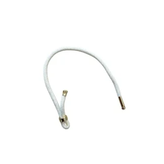 Pulseira Cordão creme Ponteira Prata 925 Ouro 18k