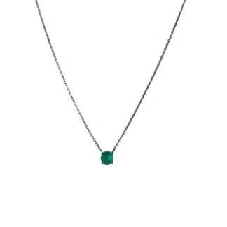 Colar Ponto esmeralda fusion 6 mm Prata 925 Ródio