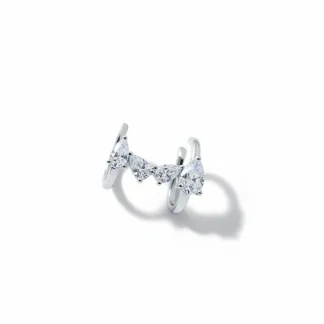 Piercing Fake 4 gotas zircônia 2 garras Prata 925 Ródio