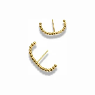 Brinco Ear Hook bolinhas Prata 925 Ouro 18 k