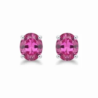 Brinco Oval topázio rosa fusion 10 mm Prata 925 Ródio
