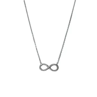 Colar infinito zircônia Prata 925 Ródio