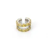 Piercing 2 aros yellow fancy fusion Prata 925 Ródio