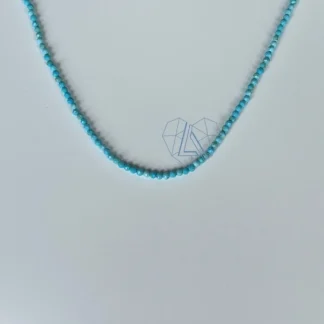 Colar turquesa fusion fino Prata 925 Ródio