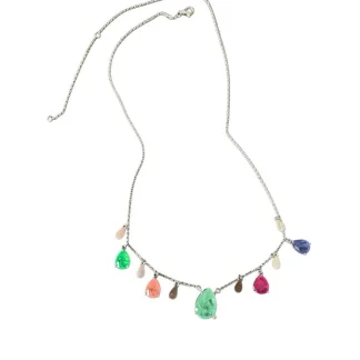 Colar Colors Pedras Penduradas fusion Prata 925 Ródio