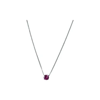 Colar Ponto Topázio Rosa fusion P Prata 925 Ródio
