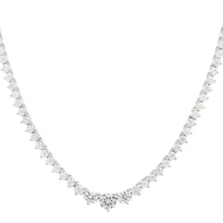 Colar Riviera zircônia Degradê 2 mm Prata 925 Ródio