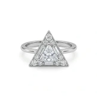 Anel Triangular Zircônia Prata 925 Ródio