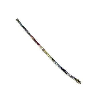 Pulseira Riviera Colors 17 cm Prata 925 Ródio