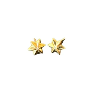 Brinco estrela zircônia P Prata 925 Ouro 18k