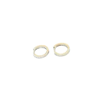 Brinco Argola Zircônia Prata 925 Ródio