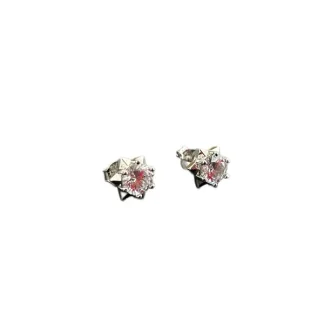 Brinco Estrela zircônia Prata 925 Ródio