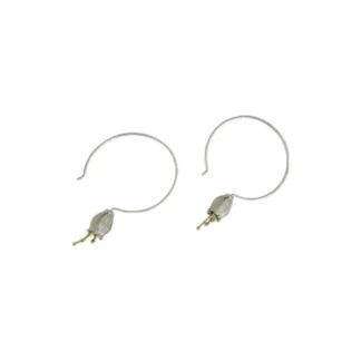 Brinco Flor Tulipa Prata 925 Ródio