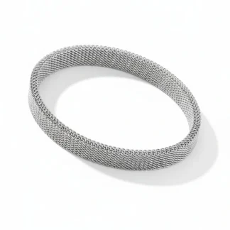 Pulseira malha aço Prata 925 Ródio