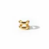 Piercing 2 aros liso Prata 925 Ouro 18 k