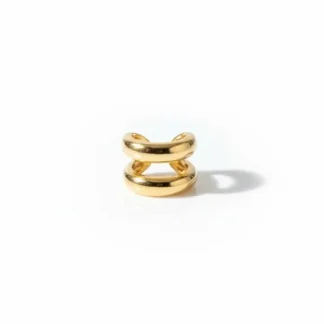 Piercing 2 aros liso Prata 925 Ouro 18 k