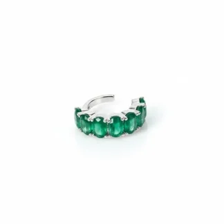 Piercing Esmeralda Oval fusion Prata 925 Ródio