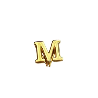 Pingente PIN letra M Prata 925 Ouro18k