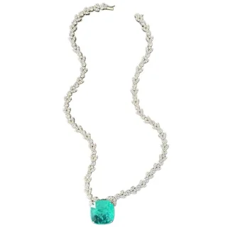 Colar Esmeralda Colombiana Zircônia Prata 925 Ródio