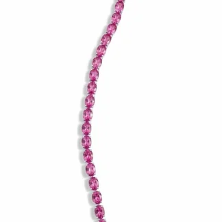 Pulseira Riviera oval topázio rosa fusion 17 cm Prata 925 Ródio