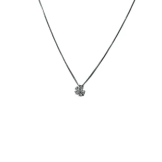 Colar Flor Cristal Prata 925 Ródio