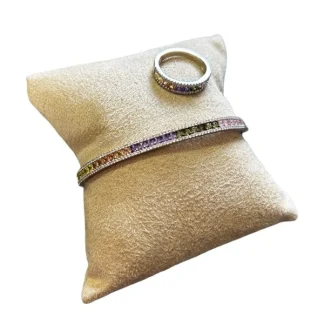 Conjunto Bracelete Anel Colors Prata 925 Ródio
