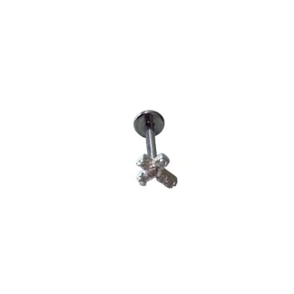 Piercing Zircônia Cruz Prata 925 Lisa