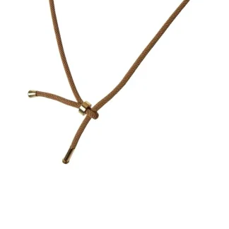 Colar Fio Bege Ponteira Prata 925 Ouro 18k