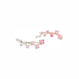 Brinco Ear cuff topázio rosa fusion Prata 925 Ródio