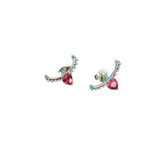 Brinco Eaurcuff Cristal Vemelho Zircônia Prata 925 Ródio