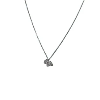 Colar Dog Zircônia Prata 925 Ródio